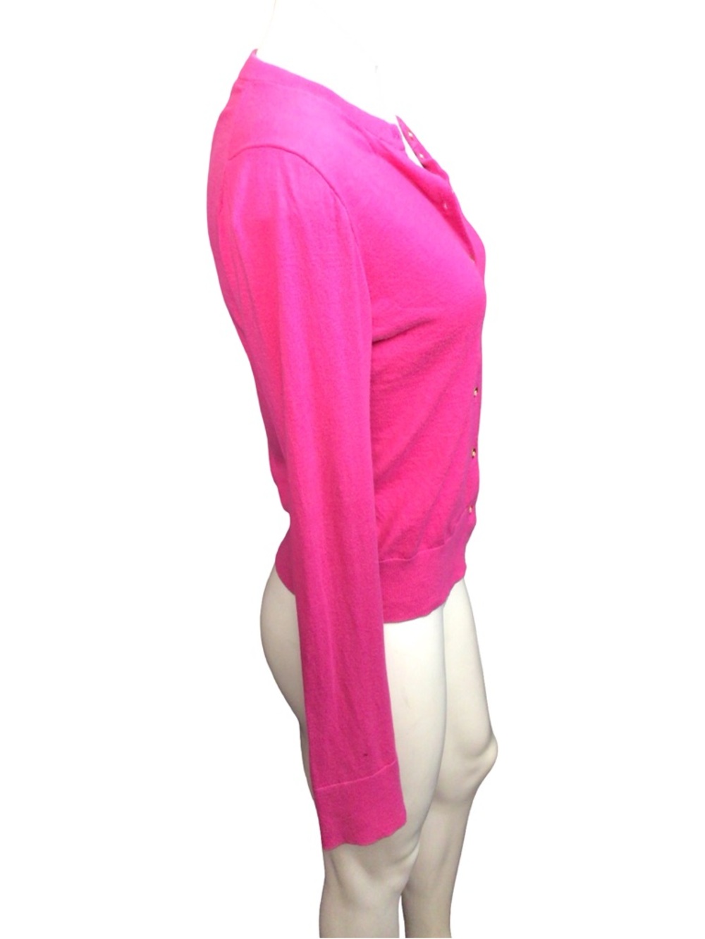 J. Crew Hot Pink Button-Up Cardigan size medium - Picture 4 of 5